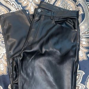 Black leather jeans from Zara